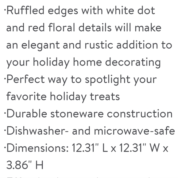 2022 New Pioneer Woman Cheerful Rose Holiday Platter - Picture 3 of 6